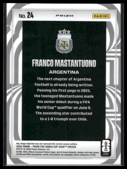 2026 Panini Prizm FIFA World Cup #24 Franco Mastantuono Screamers
