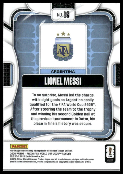 2026 Panini Prizm FIFA World Cup #10 Lionel Messi Silver Prizm