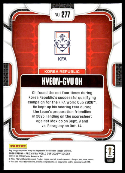 2026 Panini Prizm FIFA World Cup #277 Hyeon-gyu Oh Silver Prizm