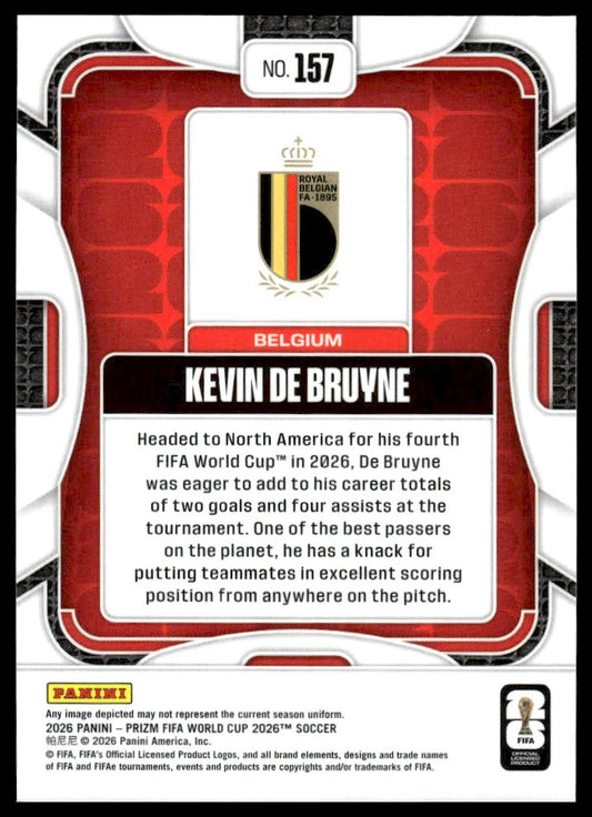 2026 Panini Prizm FIFA World Cup #157 Kevin De Bruyne Silver Prizm