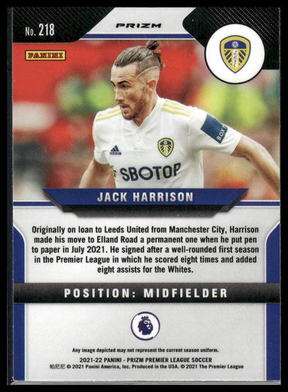 2021-22 Panini Prizm Premier League #218 Jack Harrison Prizms Pink Ice