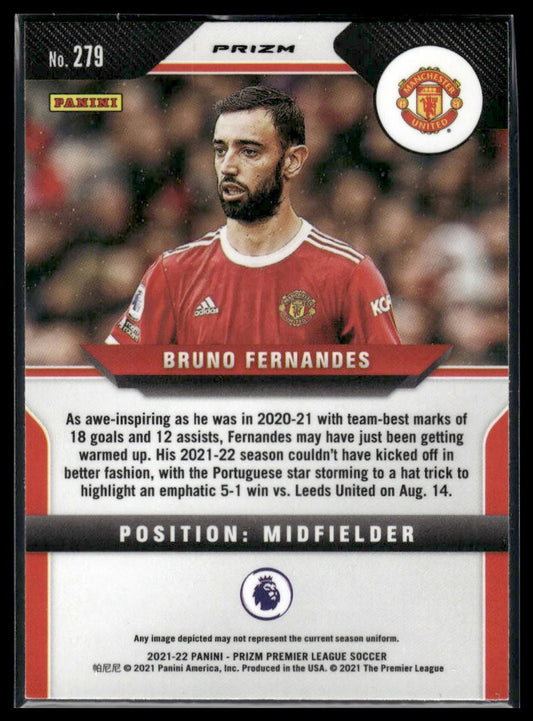 2021-22 Panini Prizm Premier League #279 Bruno Fernandes Prizms Pink Ice