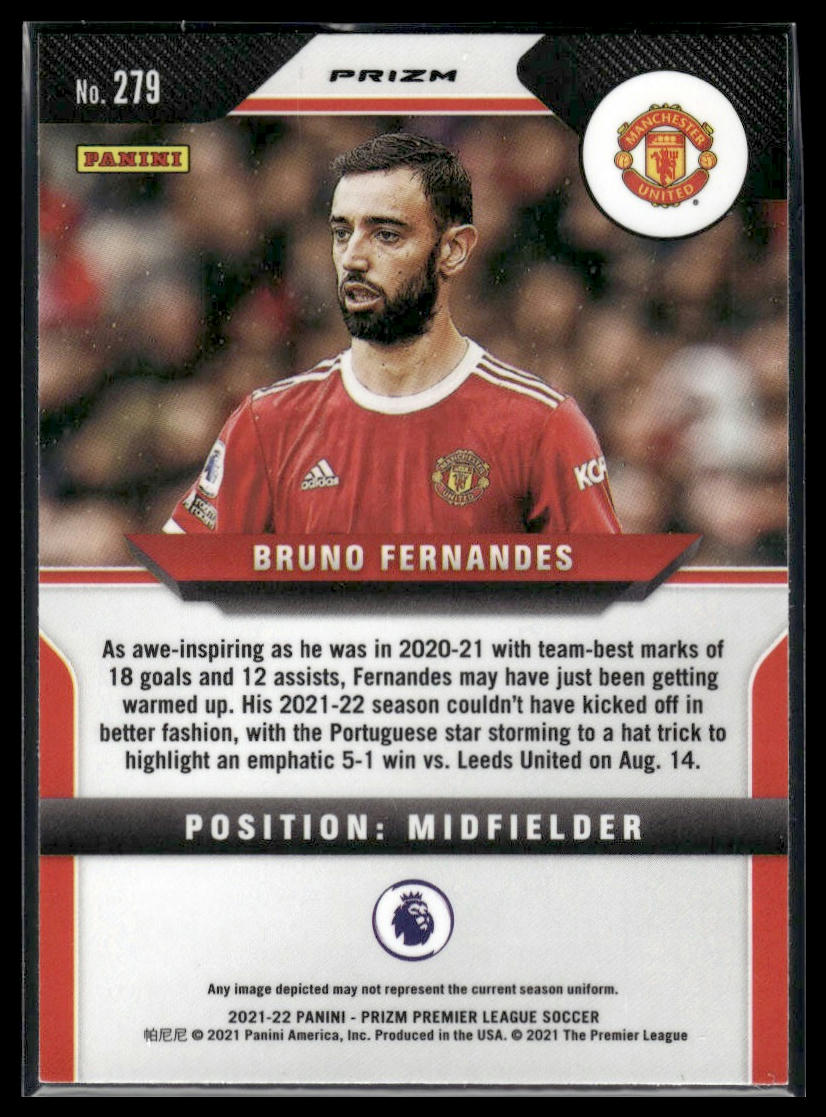 2021-22 Panini Prizm Premier League #279 Bruno Fernandes Prizms Pink Ice