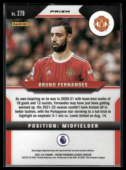 2021-22 Panini Prizm Premier League #279 Bruno Fernandes Prizms Pink Ice