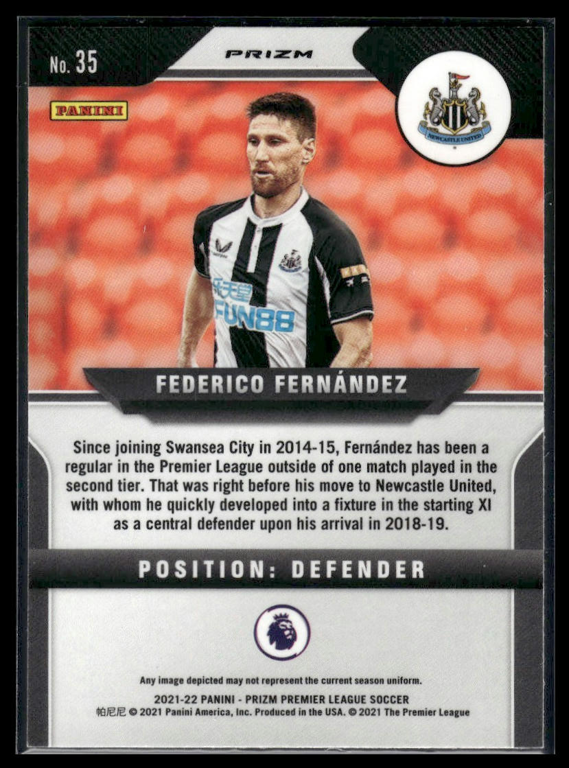 2021-22 Panini Prizm Premier League #35 Federico Fernández Silver Prizm