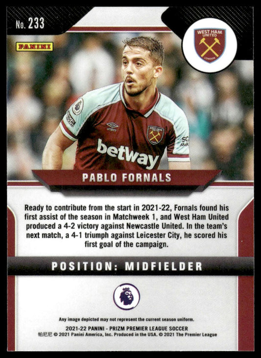 2021-22 Panini Prizm Premier League #233 Pablo Fornals