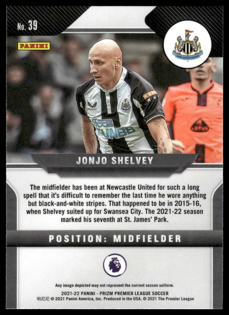 2021-22 Panini Prizm Premier League #39 Jonjo Shelvey