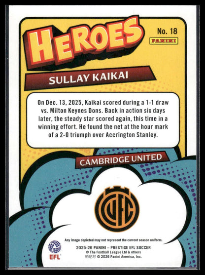 2025-26 Panini Prestige EFL #18 Sullay Kaikai Heroes