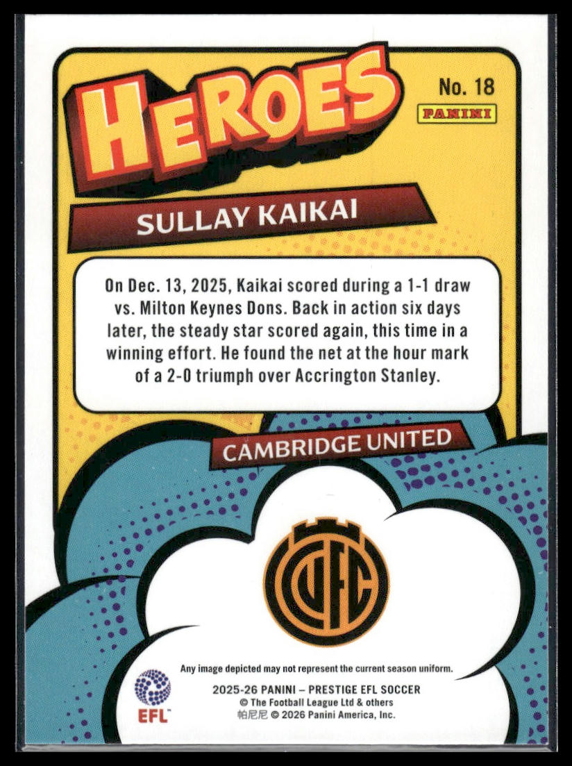 2025-26 Panini Prestige EFL #18 Sullay Kaikai Heroes