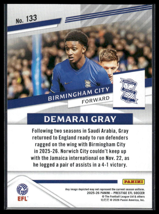 2025-26 Panini Prestige EFL #133 Demarai Gray Diamond Xtra Time
