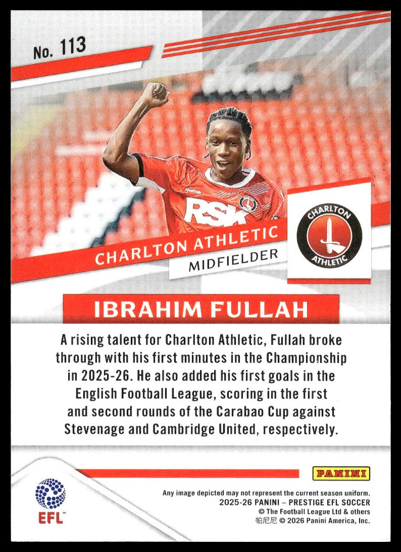 2025-26 Panini Prestige EFL #113 Ibrahim Fullah