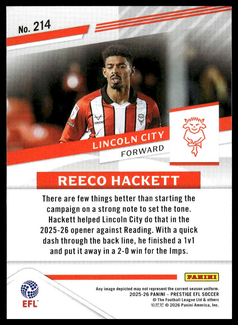 2025-26 Panini Prestige EFL #214 Reeco Hackett-Fairchild