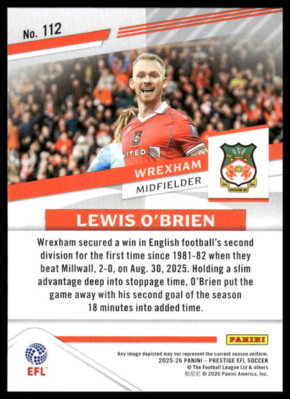 2025-26 Panini Prestige EFL #112 Lewis O'Brien
