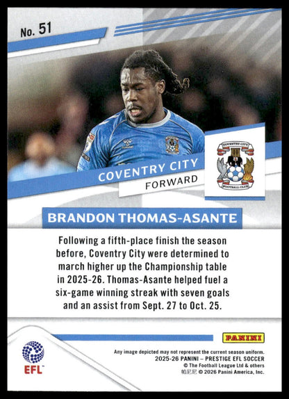 2025-26 Panini Prestige EFL #51 Brandon Thomas-Asante