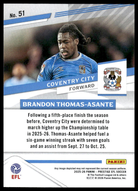 2025-26 Panini Prestige EFL #51 Brandon Thomas-Asante