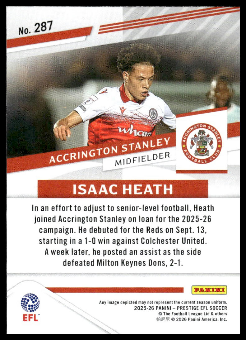 2025-26 Panini Prestige EFL #287 Isaac Heath