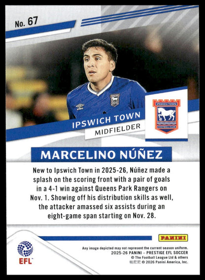 2025-26 Panini Prestige EFL #67 Marcelino Nunez
