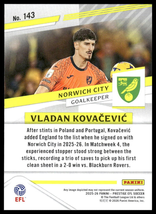 2025-26 Panini Prestige EFL #143 Vladan Kovacevic