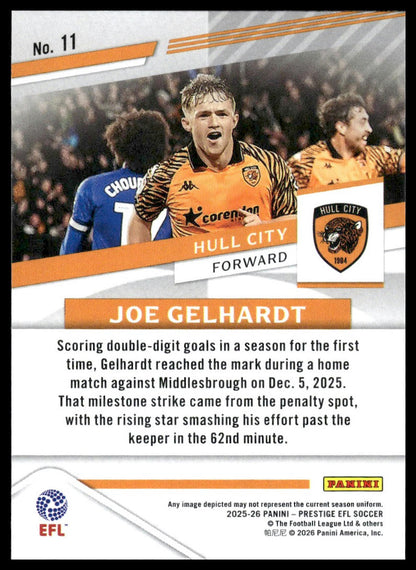 2025-26 Panini Prestige EFL #11 Joe Gelhardt