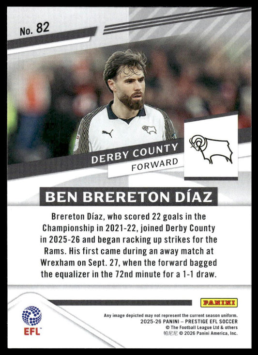 2025-26 Panini Prestige EFL #82 Ben Brereton Diaz