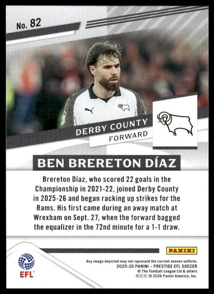 2025-26 Panini Prestige EFL #82 Ben Brereton Diaz