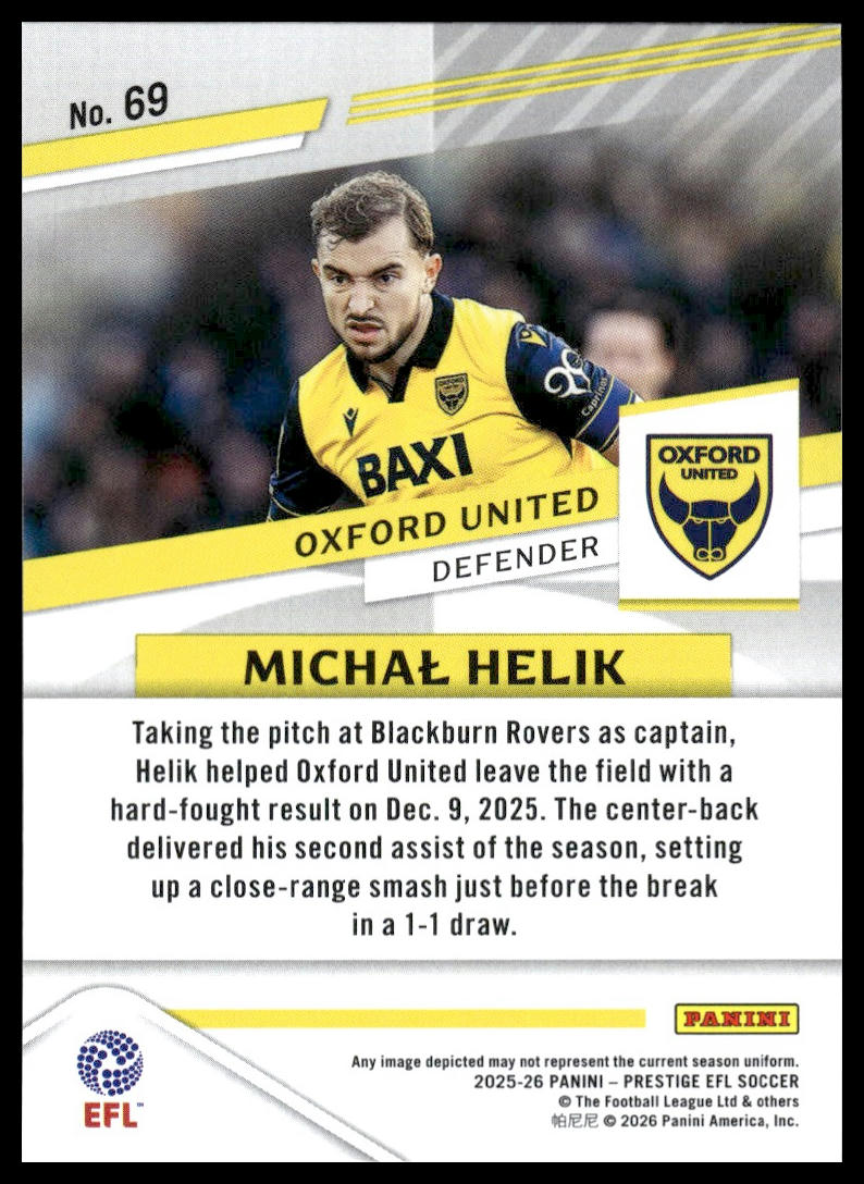 2025-26 Panini Prestige EFL #69 Michal Helik