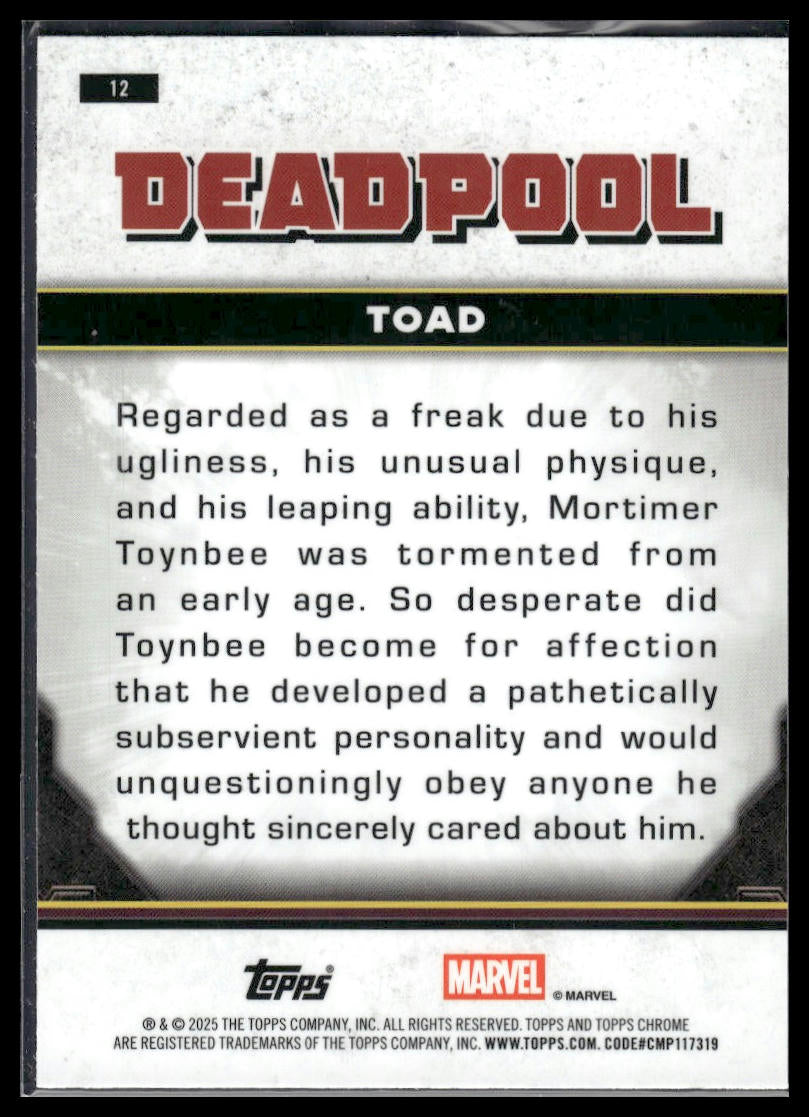 2025 Topps Chrome Marvel Deadpool #12 Toad