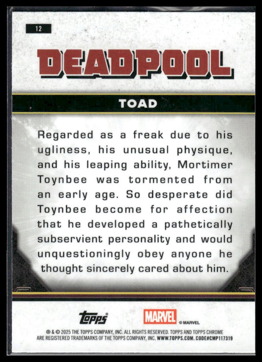2025 Topps Chrome Marvel Deadpool #12 Toad