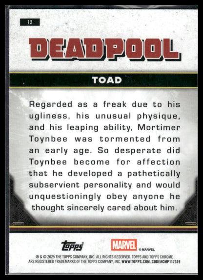 2025 Topps Chrome Marvel Deadpool #12 Toad