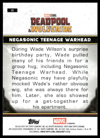 2025 Topps Chrome Marvel Deadpool #26 Negasonic Teenage Warhead