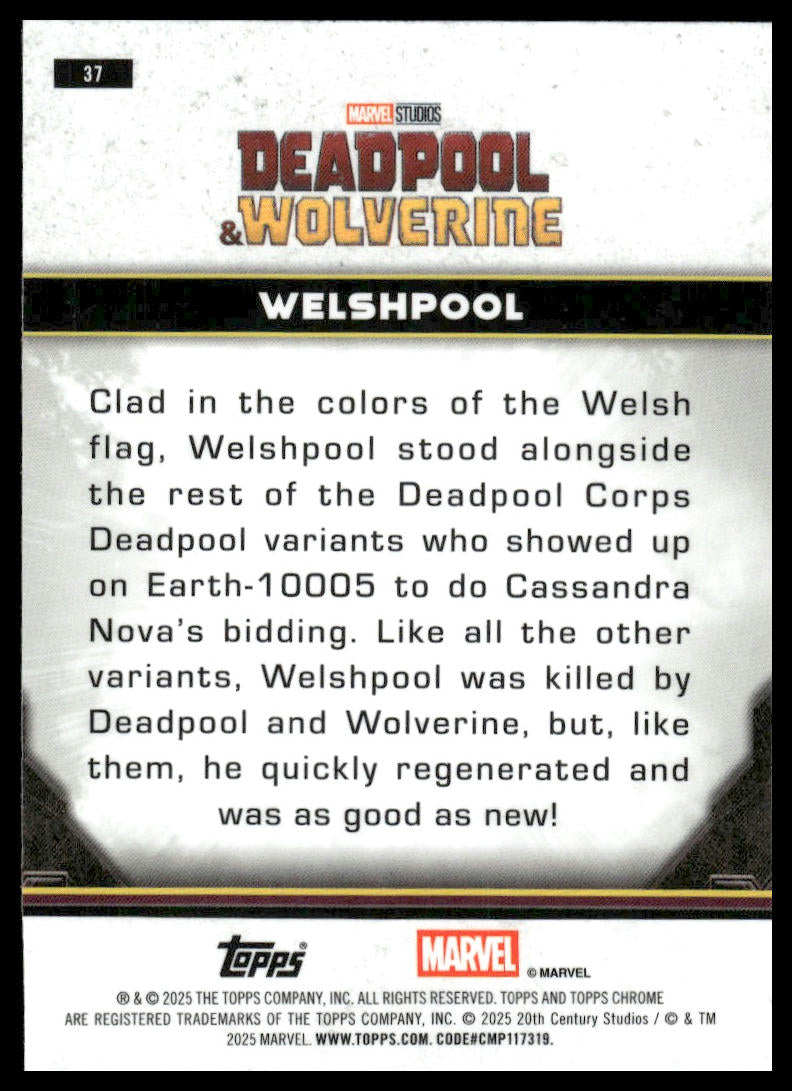 2025 Topps Chrome Marvel Deadpool #37 Welshpool