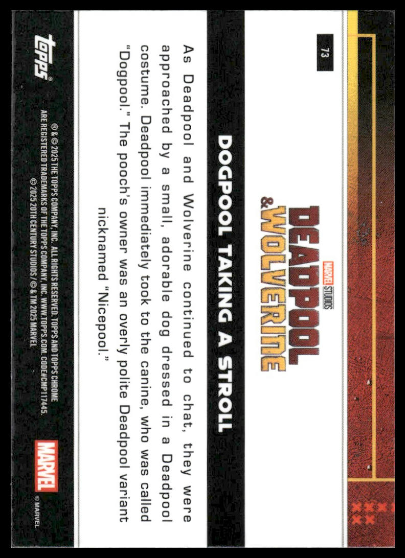 2025 Topps Chrome Marvel Deadpool #73 Dogpool Taking A Stroll