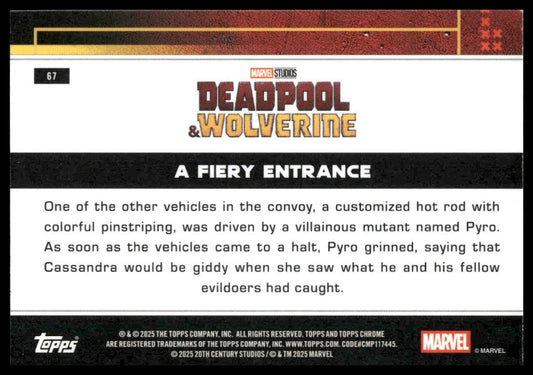 2025 Topps Chrome Marvel Deadpool #67 A Fiery Entrance