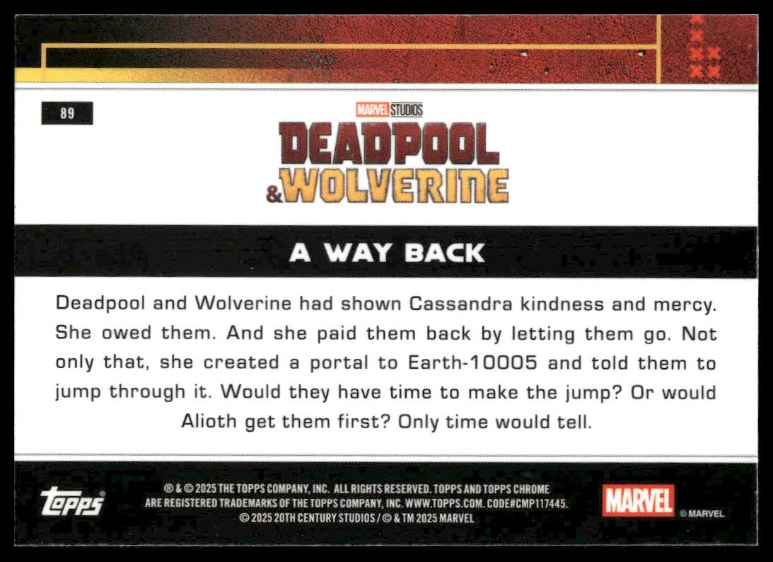 2025 Topps Chrome Marvel Deadpool #89 A Way Back
