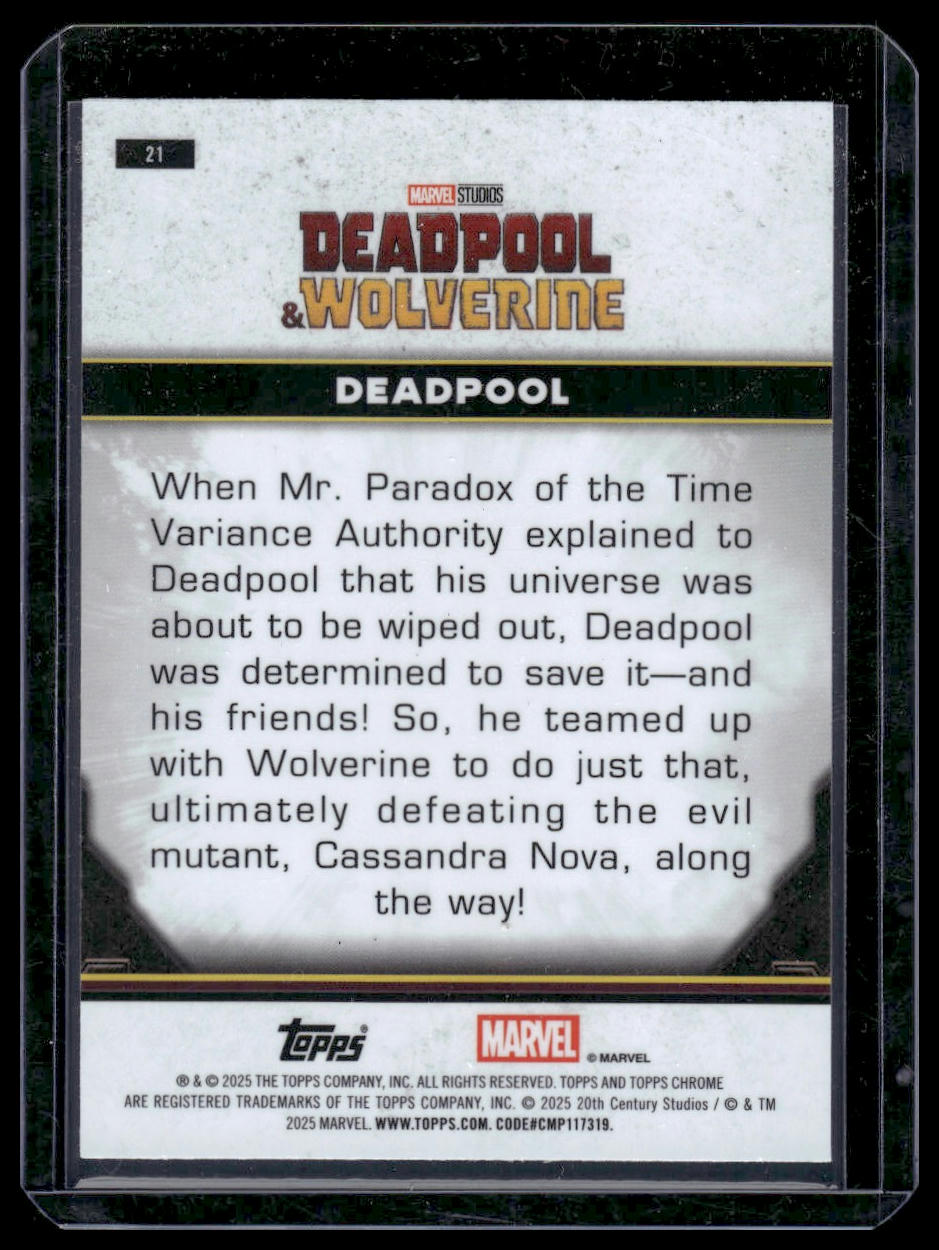 2025 Topps Chrome Marvel Deadpool #21 Deadpool