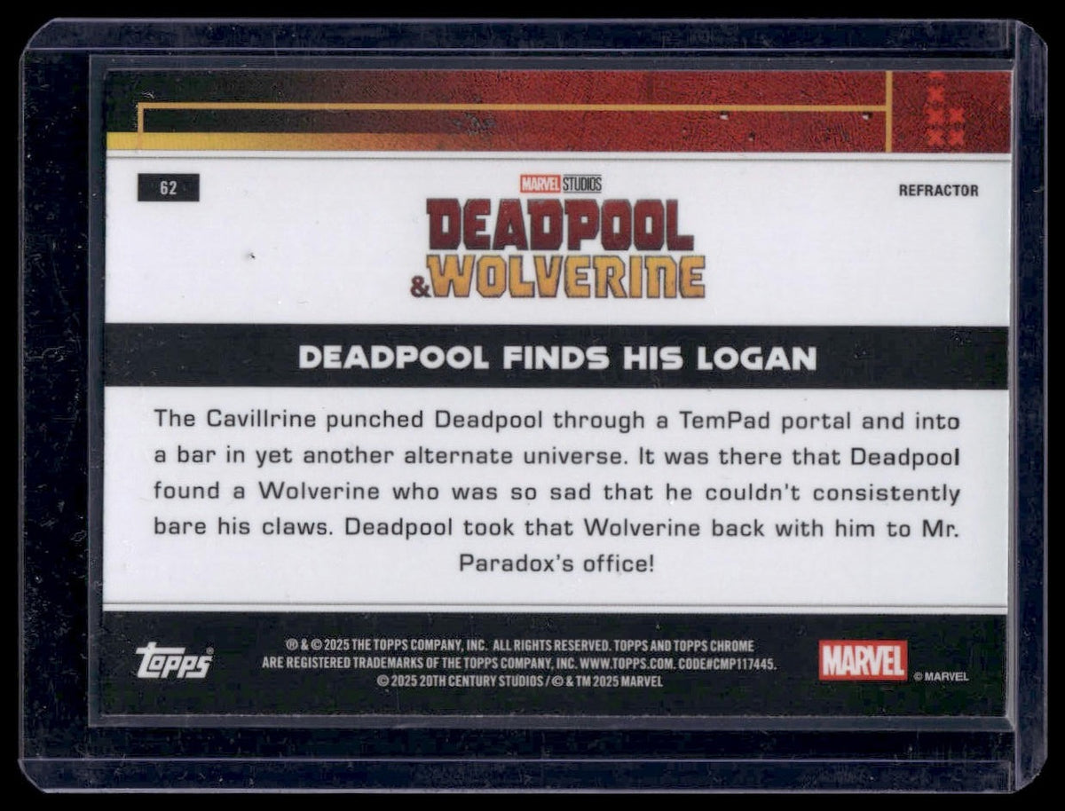 2025 Topps Chrome Marvel Studios #62 Deadpool Finds His Logan Refractor