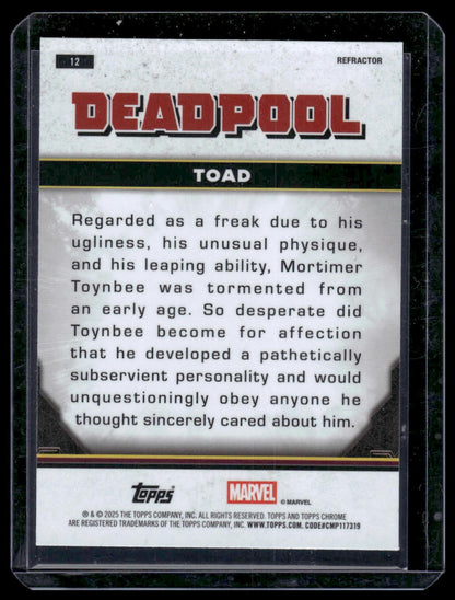 2025 Topps Chrome Marvel Deadpool #12 Toad Refractor