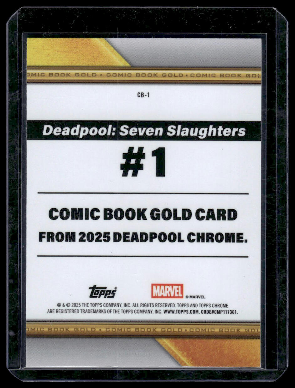 2025 Topps Chrome Deadpool #CB-1 Deadpool Comic Book Gold