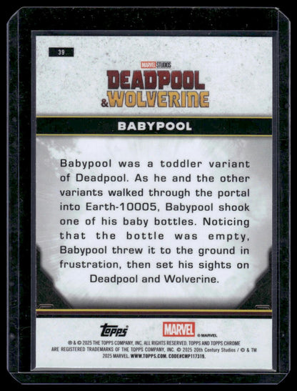 2025 Topps Chrome Marvel Deadpool #39 Babypool Mini-Diamonds Refractor