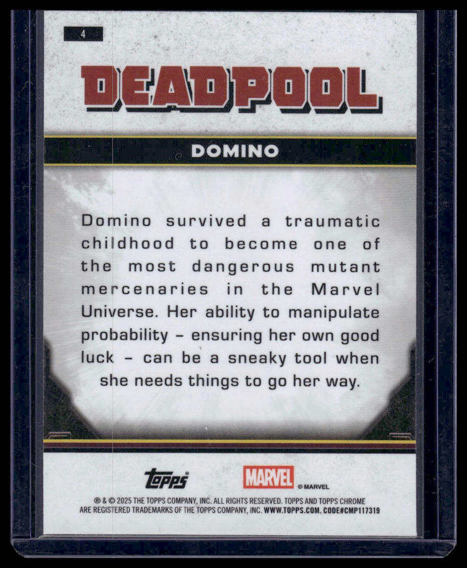 2025 Topps Chrome Marvel Deadpool #4 Domino
