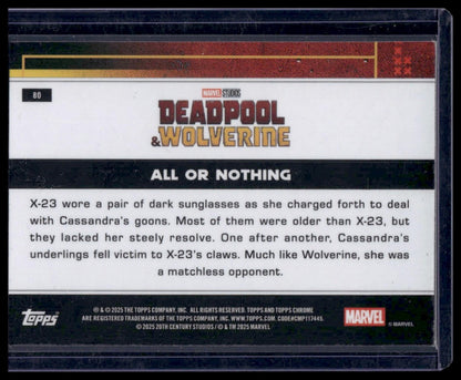 2025 Topps Chrome Marvel Studios #80 All Or Nothing