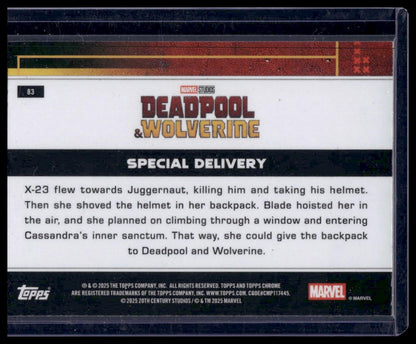 2025 Topps Chrome Marvel Deadpool #83 Special Delivery Yellow Wave Refractor
