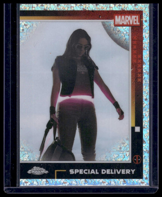 2025 Topps Chrome Marvel Deadpool #83 Special Delivery Yellow Wave Refractor