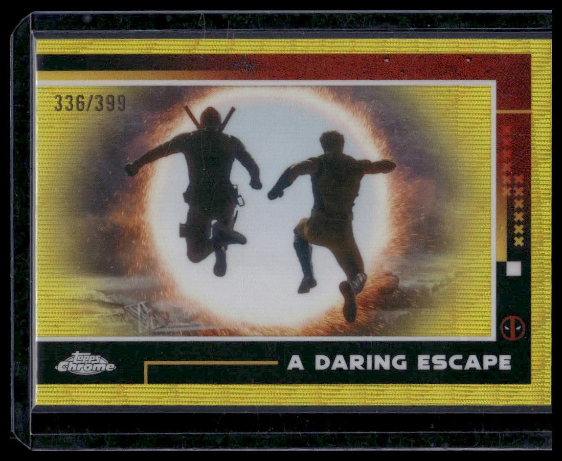 2025 Topps Chrome Deadpool #90 A Daring Escape Gold Refractor 336/399