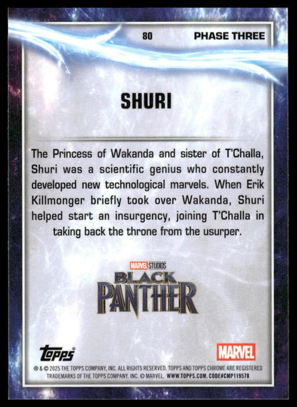 2025 Topps Chrome Marvel Studios #80 Shuri