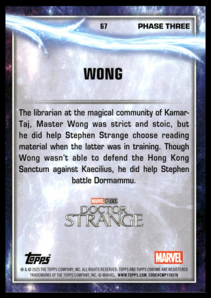 2025 Topps Chrome Marvel Studios #67 Wong