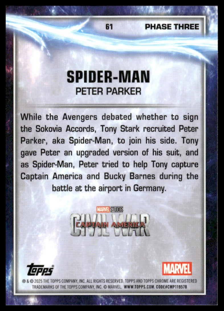 2025 Topps Chrome Marvel Studios #61 Spider-Man