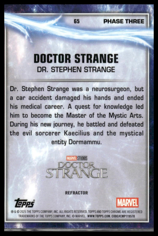 2025 Topps Chrome Marvel Studios #65 Doctor Strange Rainbow Refractor