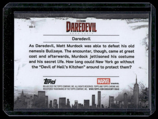 2025 Topps Chrome Marvel Studios #DD-1 Daredevil Daredevil Born Again