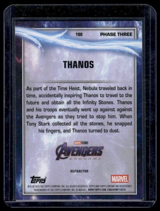 2025 Topps Chrome Marvel Studios #100 Thanos Rainbow Refractor